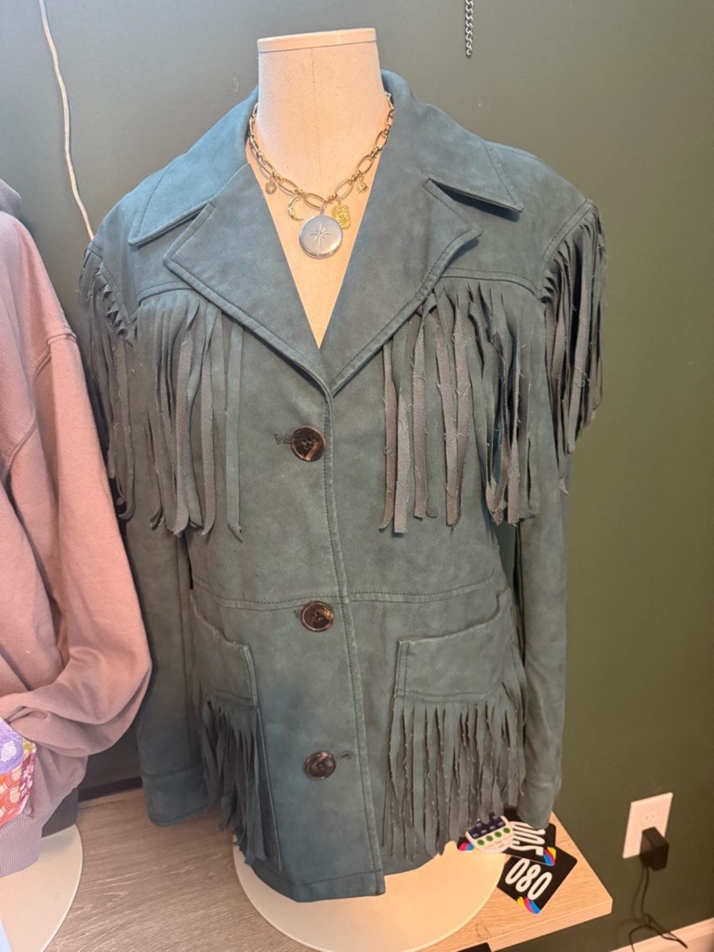Urban Outfitters Willie Faux Suede Fringe Jacket, $149 S - Picture 4 of 5